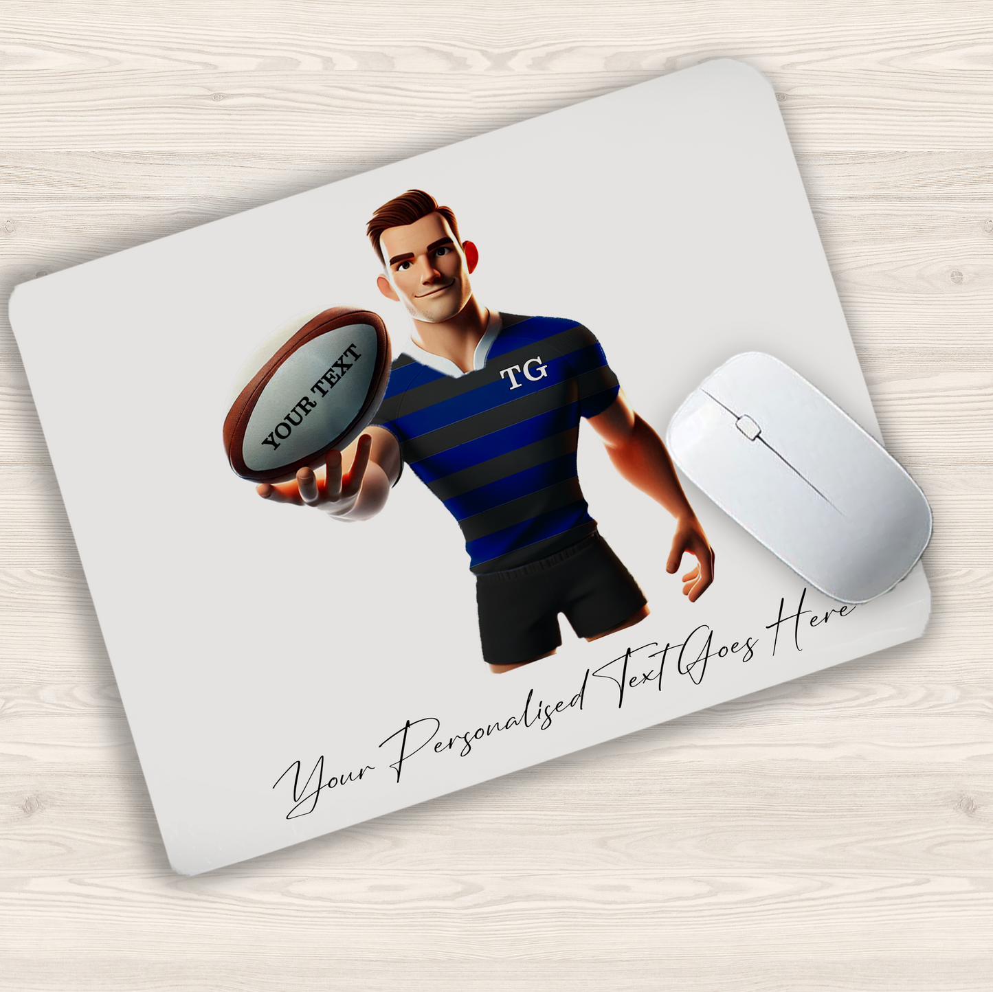 Personalised Rugby Team Shirt Creator - Mouse Mat