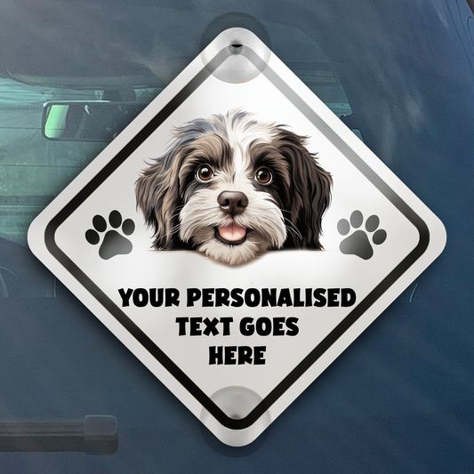 Personalised Dog On Board Car Window Sign - Havanese