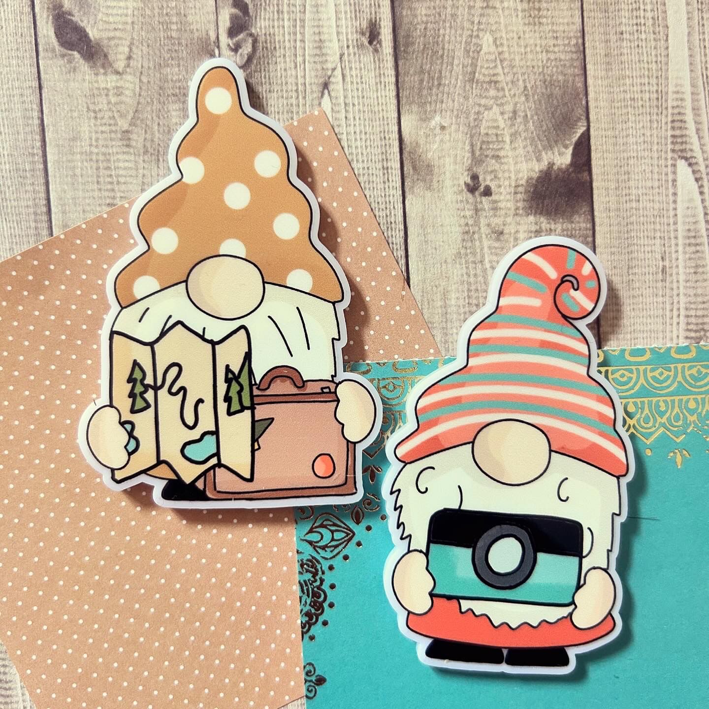 Holiday Gonk Gnomes, Keepsake Gift Magnet, by Floppsie Moppsie – floppsiemoppsie at floppsiemoppsie.co.uk