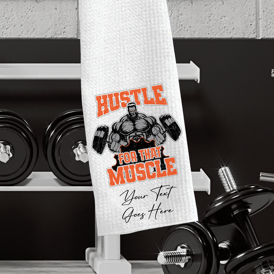 Personalised Hustle the Muscle - Gift Gym Sports Towel