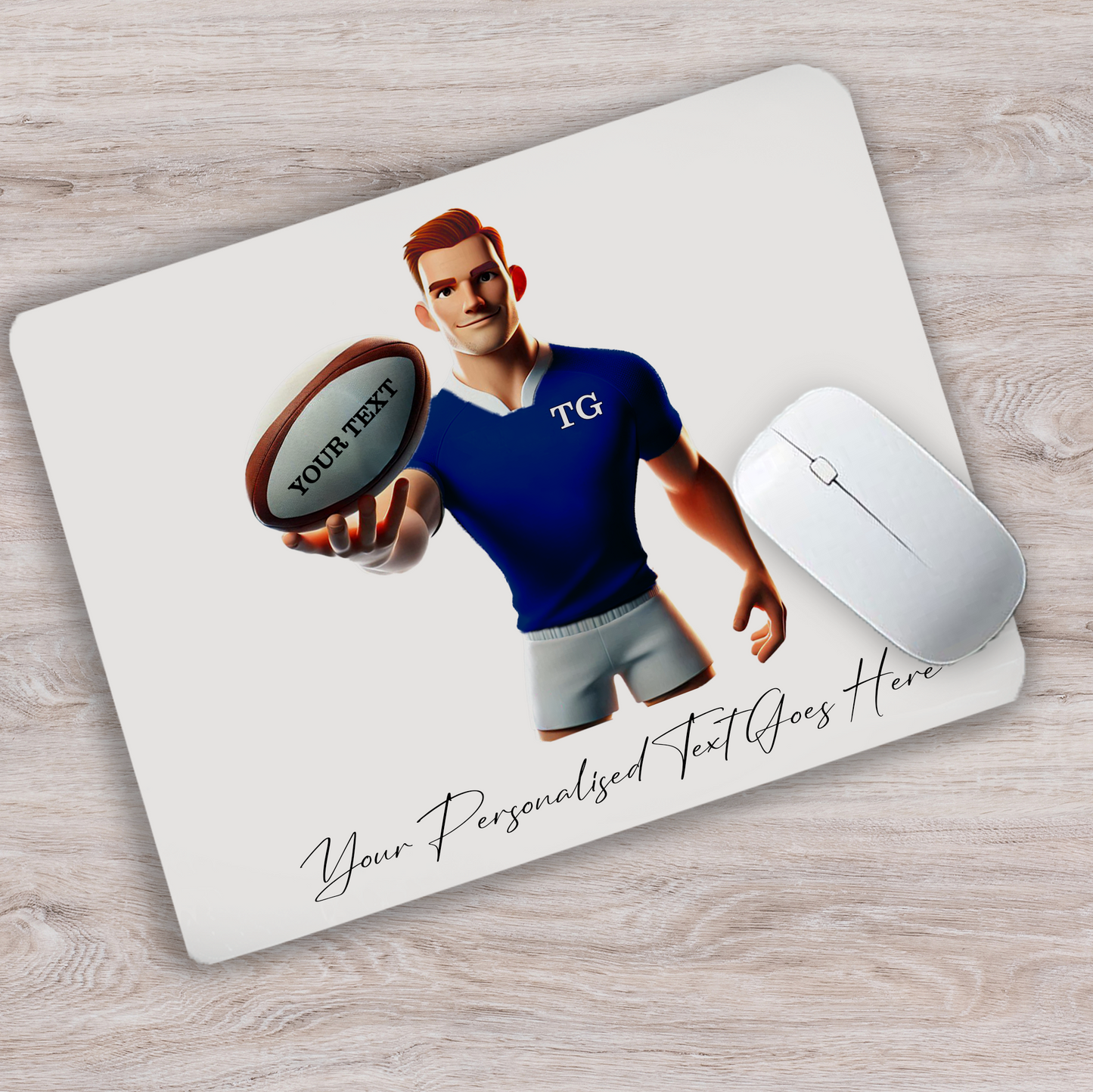 Personalised Rugby Team Shirt Creator - Mouse Mat