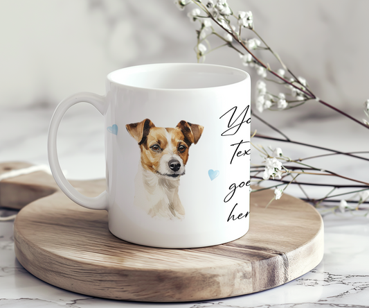 Personalised Dog Gift Mug - Jack Russell Terrier with Custom Message and Optional Hearts