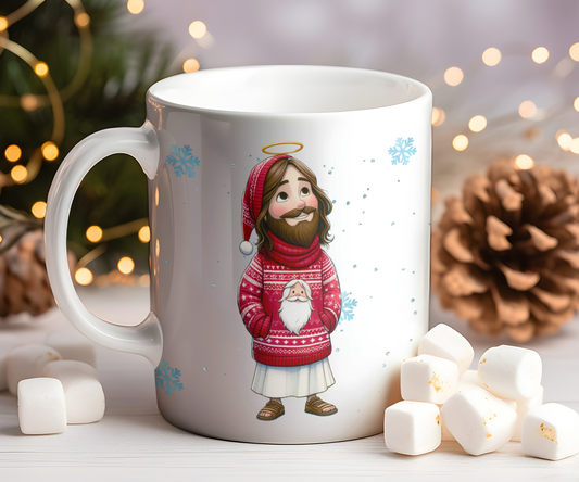 Personalised Christmas Jumper Jesus Gift Mug