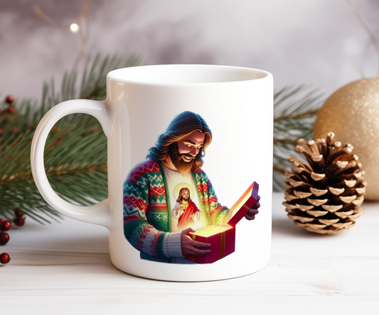 Personalised Christmas Jumper Jesus Gift Mug -Style B