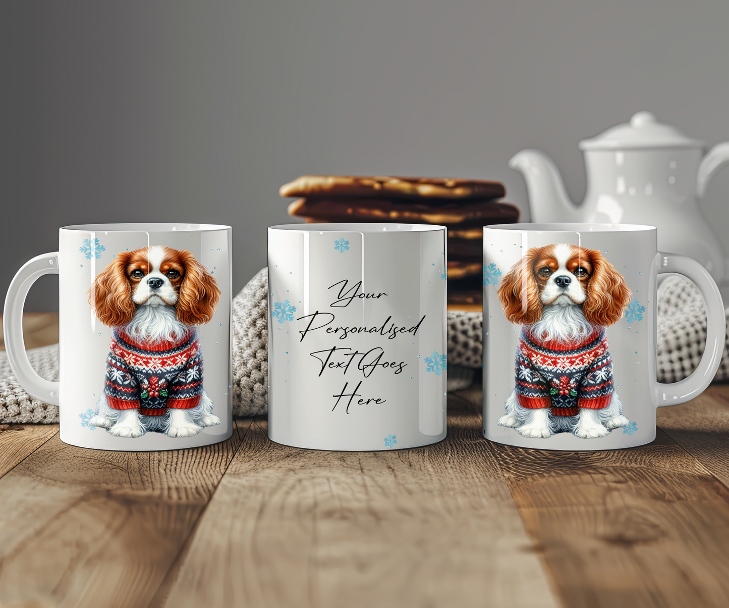 Personalised King Charles Spaniel - Dog Christmas Jumper Gift Mug