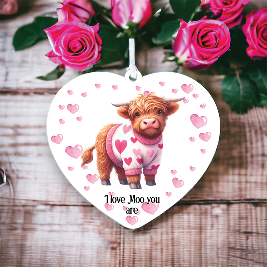 Personalised Highland Cow Love Animal Decoration