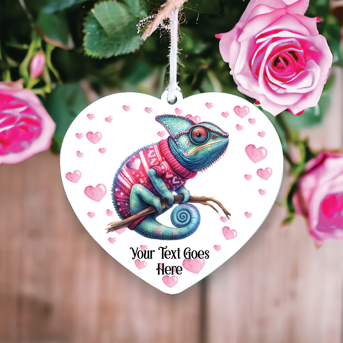 Personalised Chameleon Love Animal Decoration
