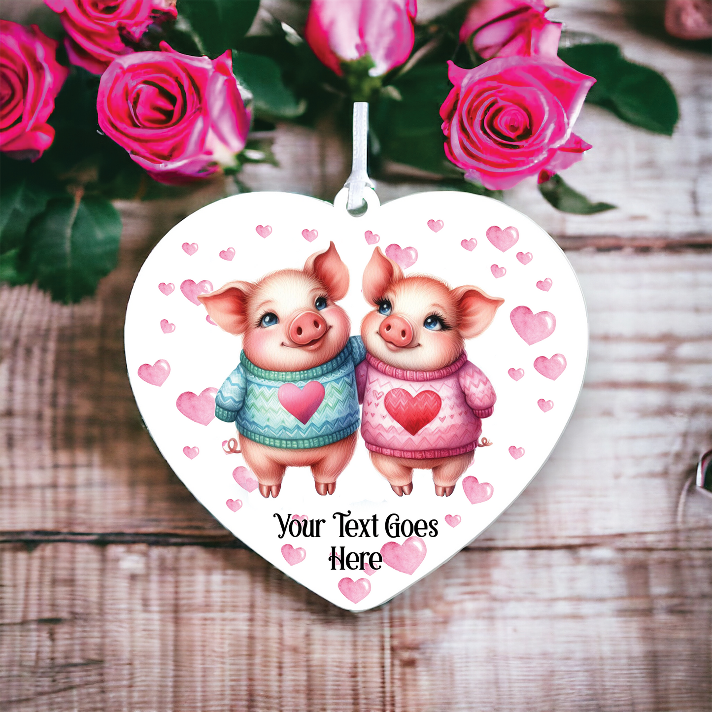 Personalised Pig Couple Love Animal Decoration