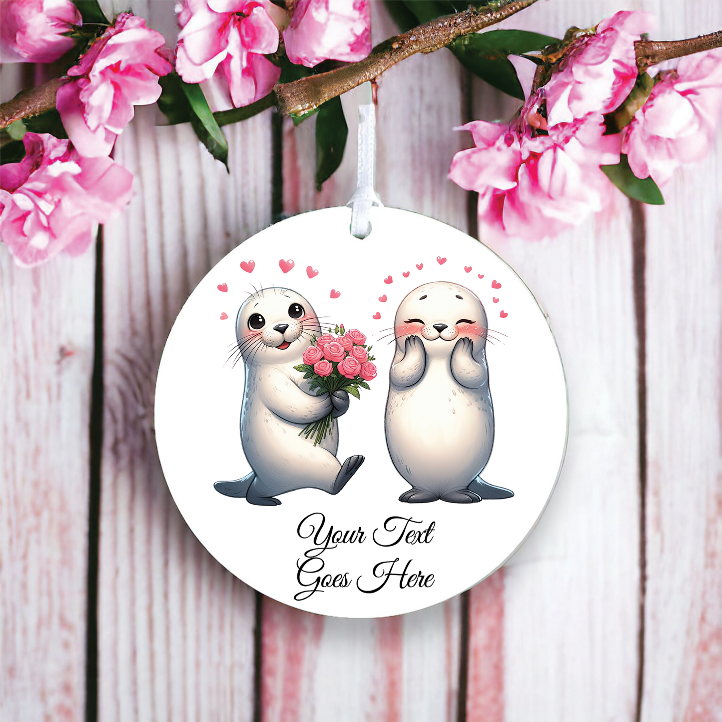 Personalised Animal Couple Seal Decoration