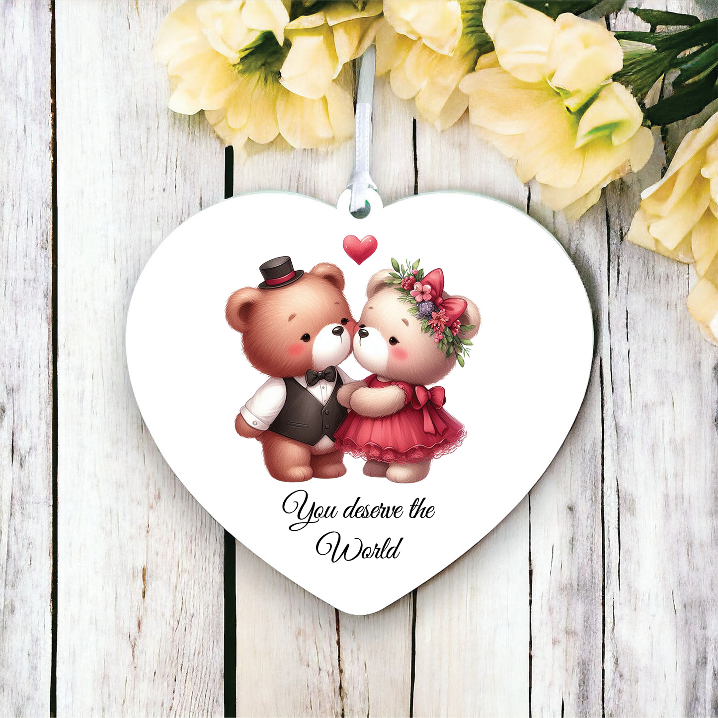 Personalised Animal Couple Bear Decoration