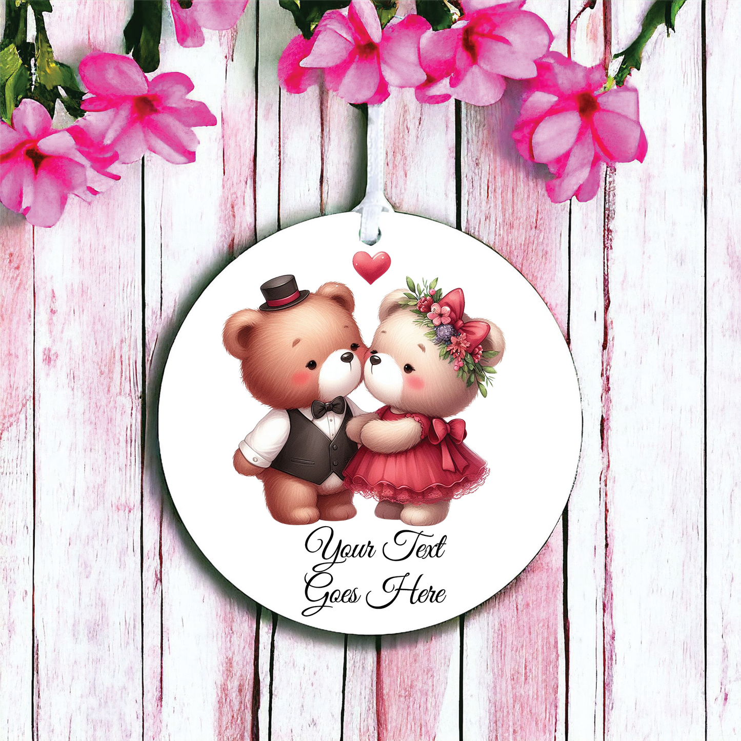Personalised Animal Couple Bear Decoration