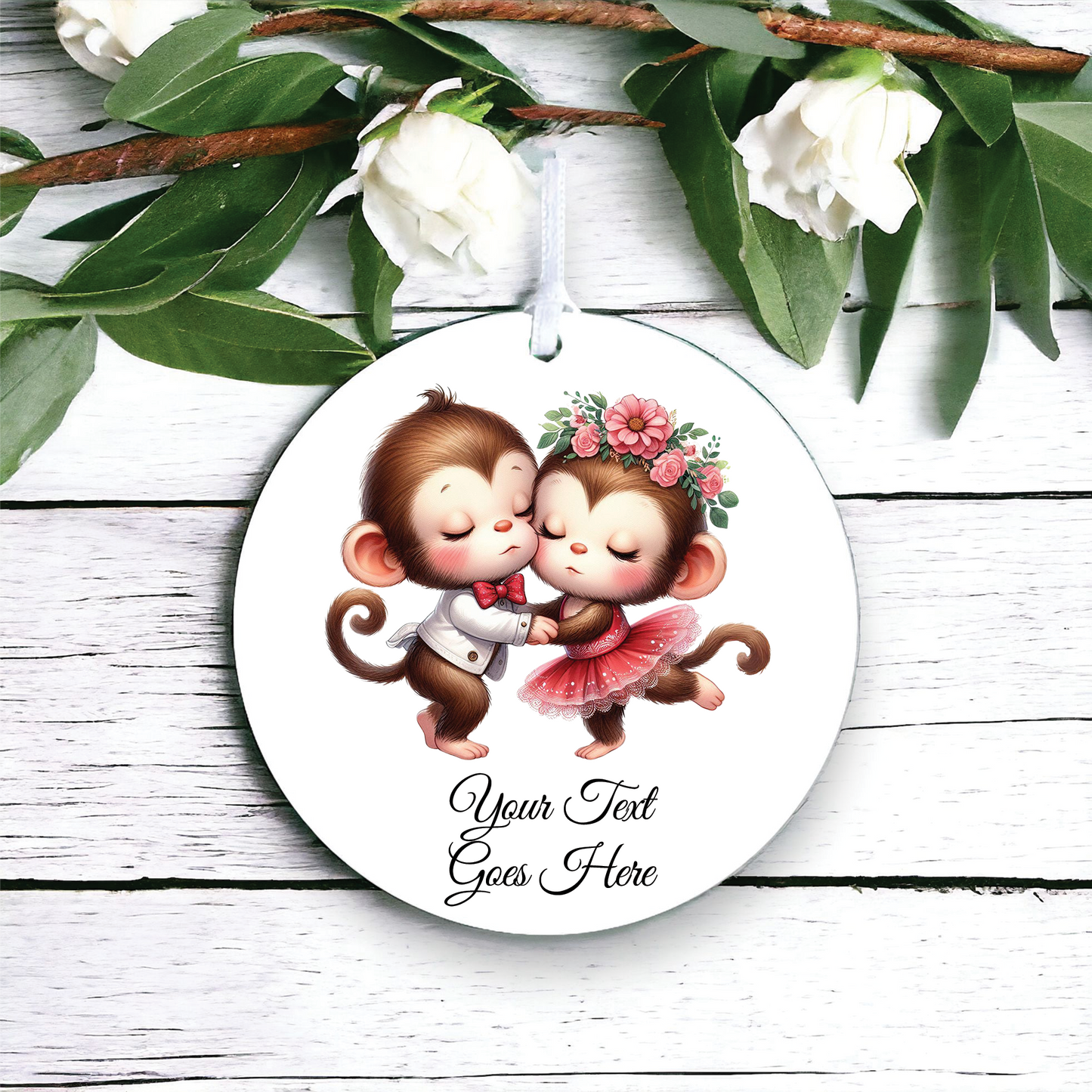 Personalised Animal Couple Monkey Decoration