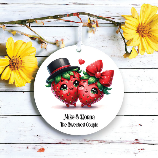 Personalised Cute Strawberry Love Food Fun Decoration