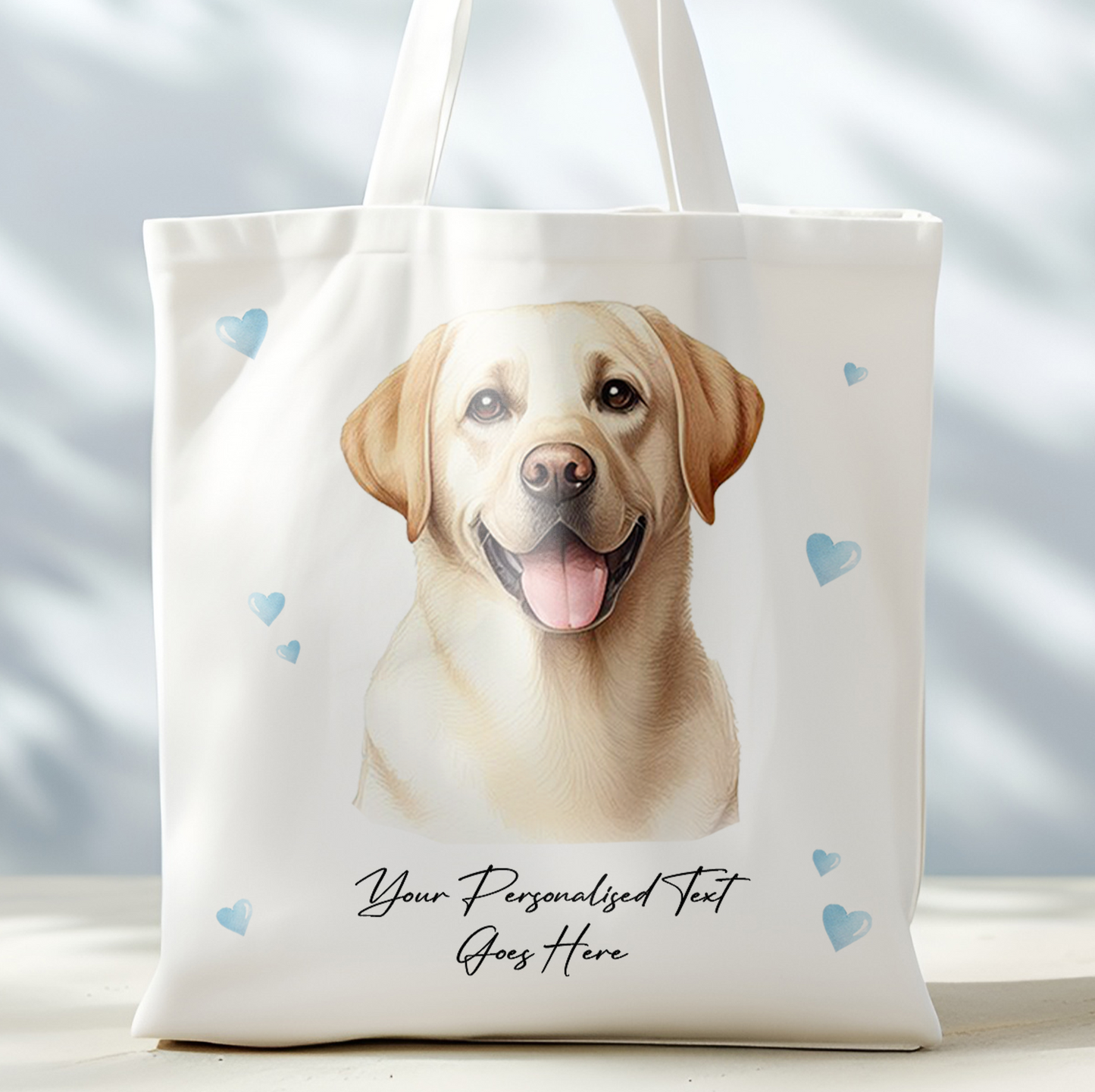 Personalised Dog Love Hearts Labrador Retriever Tote Bag