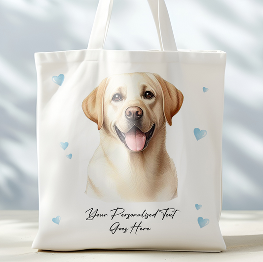 Personalised Dog Love Hearts Labrador Retriever Tote Bag