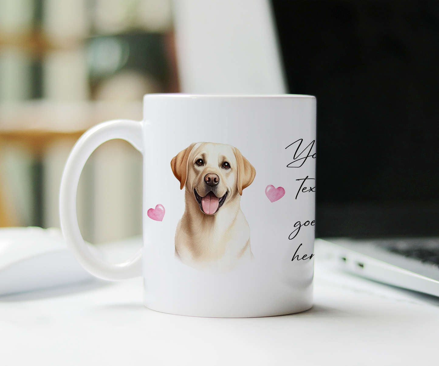 Personalised Dog Gift Mug - Labrador Retriever with Custom Message and Optional Hearts