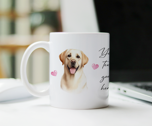 Personalised Dog Gift Mug - Labrador Retriever with Custom Message and Optional Hearts