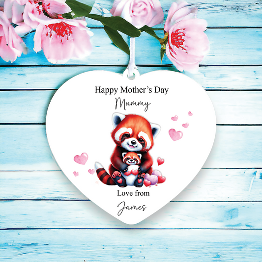 Personalised Mother's Day Red Panda Decoration