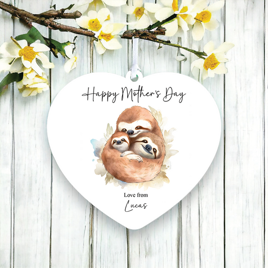 Personalised Mother's Day Sloths Decoration
