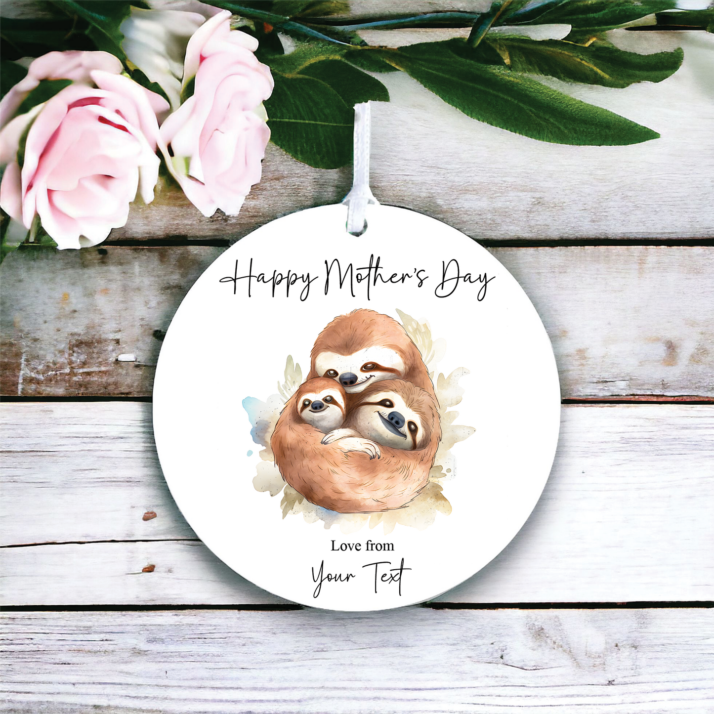 Personalised Mother's Day Sloths Decoration