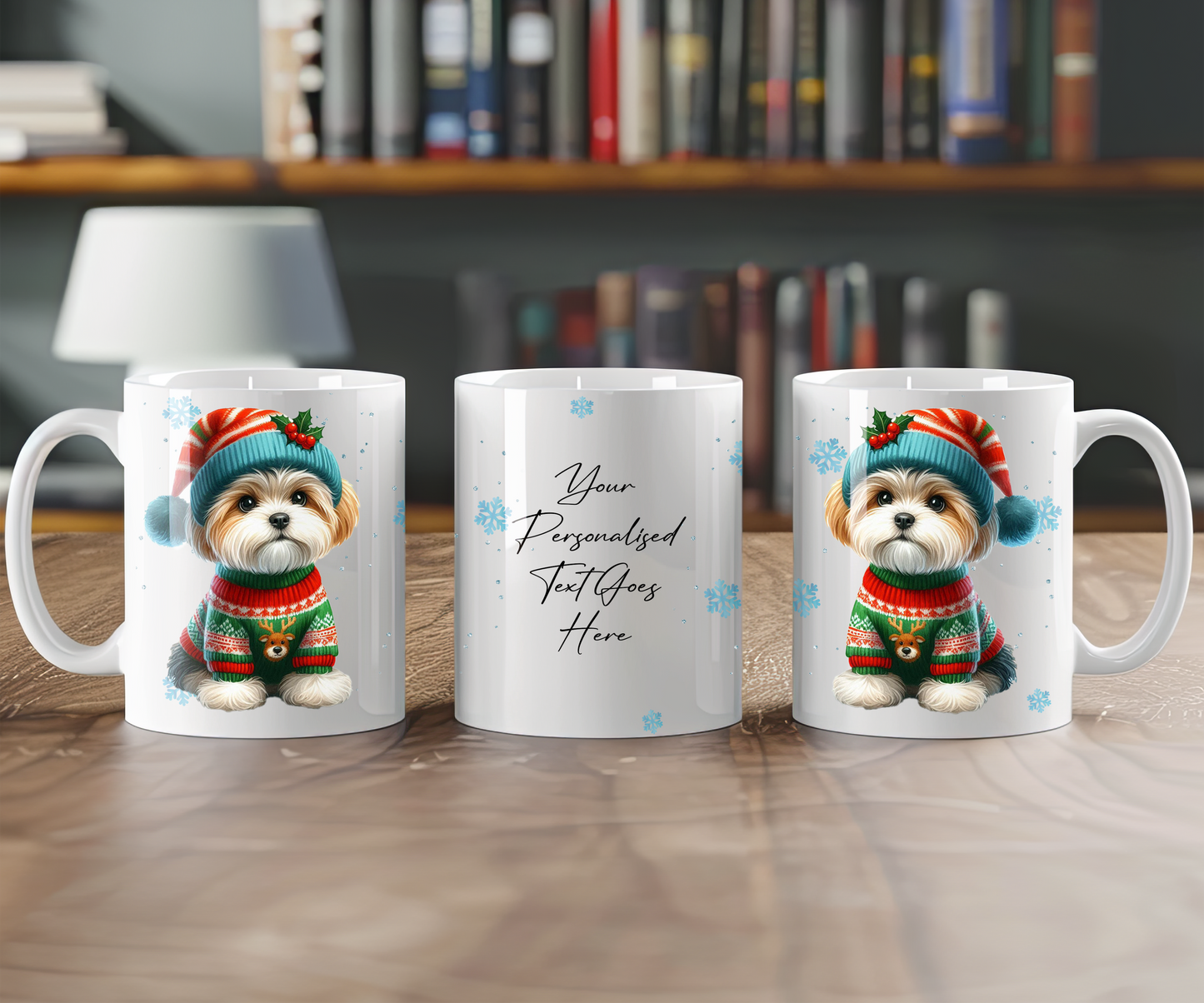 Personalised Maltese - Dog Christmas Jumper Gift Mug - Style B