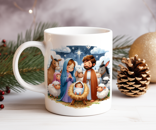 Personalised Christmas Nativity Scene Gift Mug