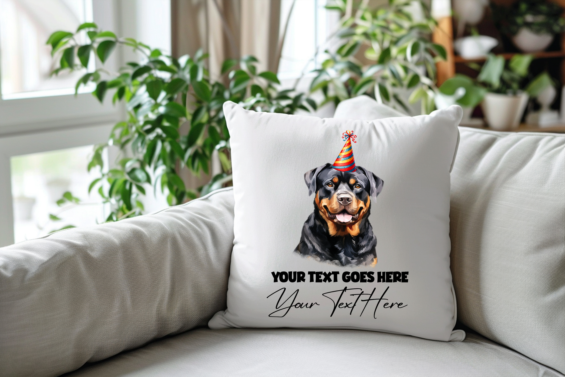 Rottweiler Dog Personalised Birthday Congratulations Pet Keepsake Cushion Gift