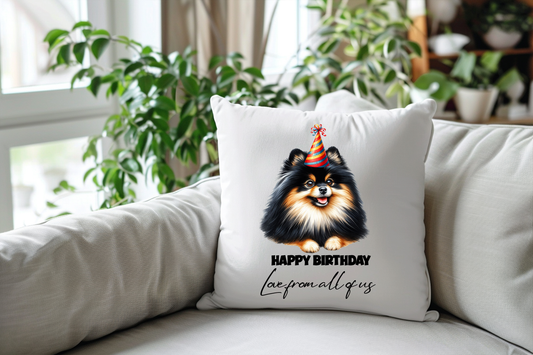 Pomeranian Dog Personalised Birthday Congratulations Pet Keepsake Cushion Gift