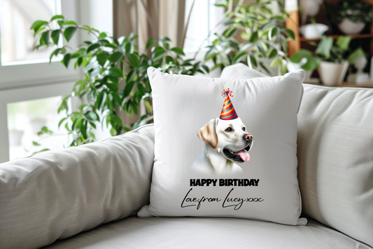 Labradoodle Personalised Birthday Congratulations Pet Keepsake Cushion Gift