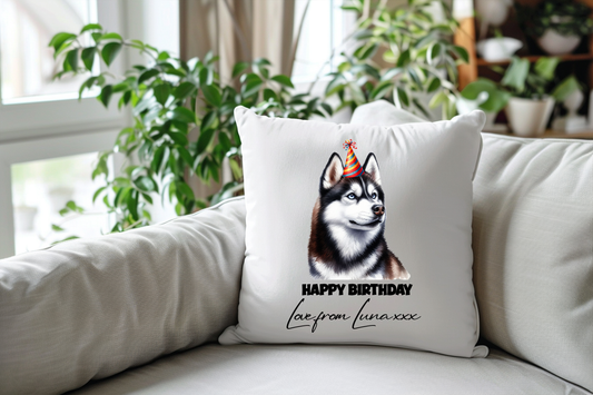 Huskey Personalised Pet Dog Keepsake Cushion Gift