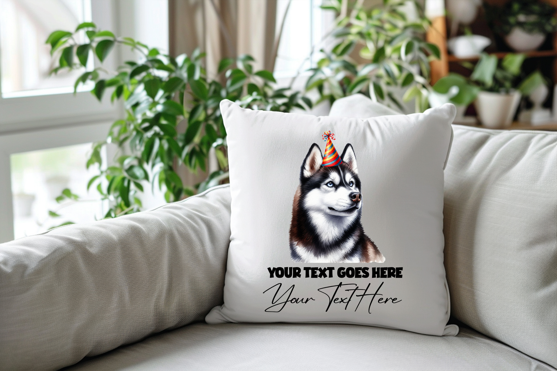 Huskey Personalised Pet Dog Keepsake Cushion Gift