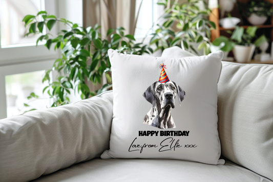 Great Dane Personalised Pet Dog Keepsake Cushion Gift