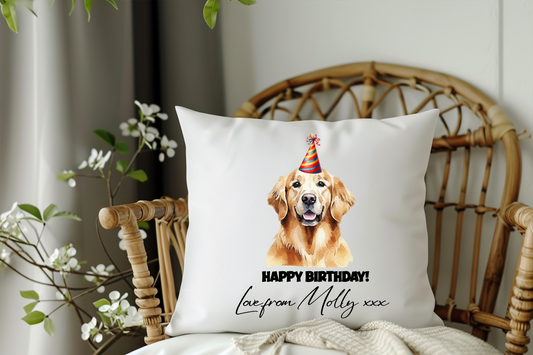 Golden Retriever Personalised Pet Dog Keepsake Cushion Gift