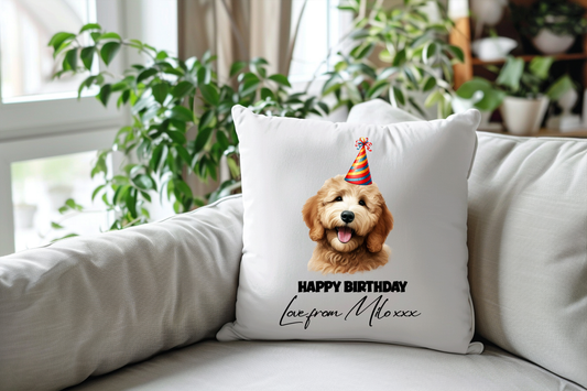 Golden Doodle Personalised Pet Keepsake Cushion Gift