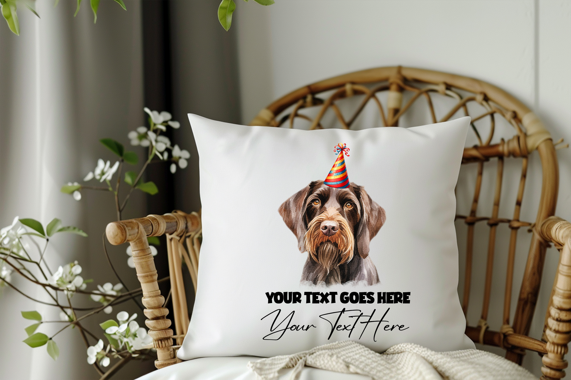 German Wirehaired Pointer Personalised Pet Keepsake Cushion Gift