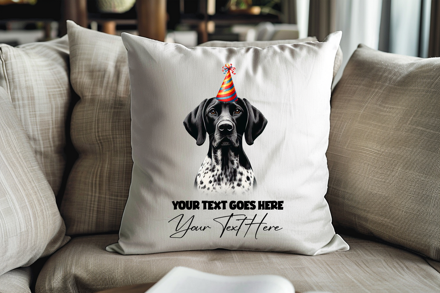 German Shorthaired Pointer Personaslied Birthday Congratulations Pet Keepsake Cushion Gift