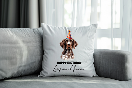 German Shorthaired Pointer Personaslied Birthday Congratulations Pet Keepsake Cushion Gift