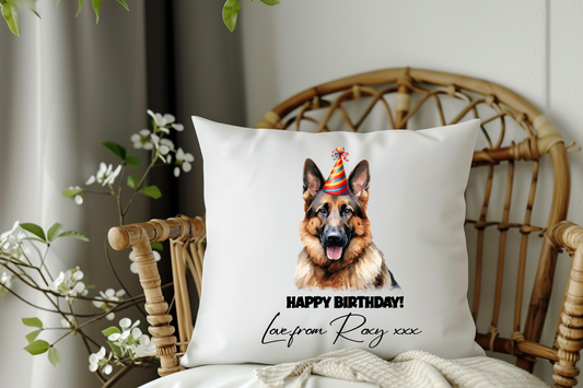 German Shepard Personaslied Birthday Congratulations Pet Keepsake Cushion Gift