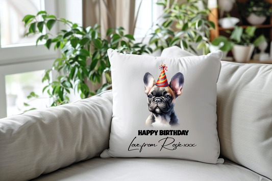 French Bulldog Personaslied Birthday Congratulations Pet Keepsake Cushion Gift
