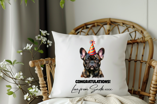Bridle French Bulldog Personaslied Birthday Congratulations Pet Keepsake Cushion Gift