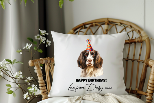 Springer Spaniel Personaslied Birthday Congratulations Pet Keepsake Cushion Gift