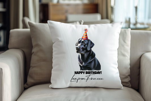 Black Labrador Personalised Pet Keepsake Cushion Gift