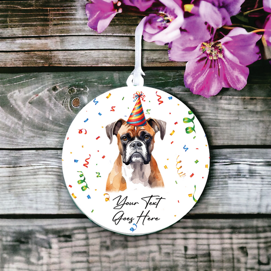 Personalised Pet Dog Birthday Party celebration - Boxer - Keepsake Gift, by Floppsie Moppsie – floppsiemoppsie at floppsiemoppsie.co.uk