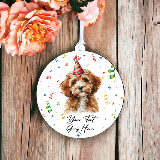 Personalised Pet Dog Birthday Party celebration - Cavapoo - Keepsake Gift, by Floppsie Moppsie – floppsiemoppsie at floppsiemoppsie.co.uk
