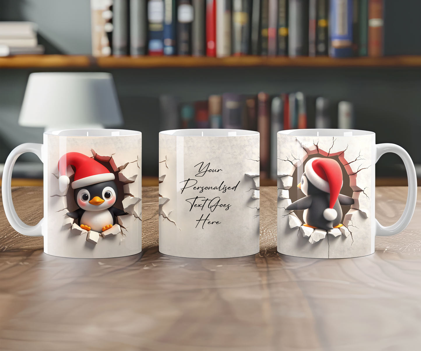Personalised Penguin BREAKOUT Christmas Gift Mug