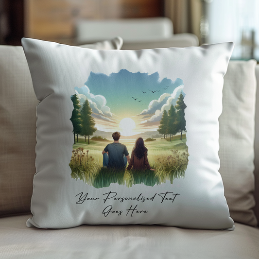 Personalised Couple in Love Keepsake Cushion - Style A