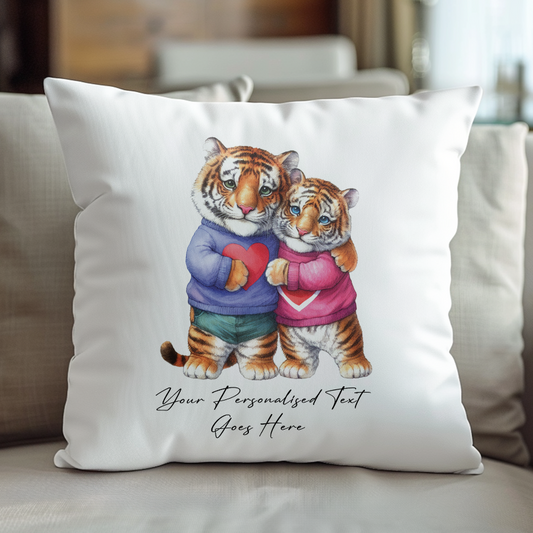 Personalised couple of tigers in love sat together - Keepsake Gift, by Floppsie Moppsie – floppsiemoppsie at floppsiemoppsie.co.uk