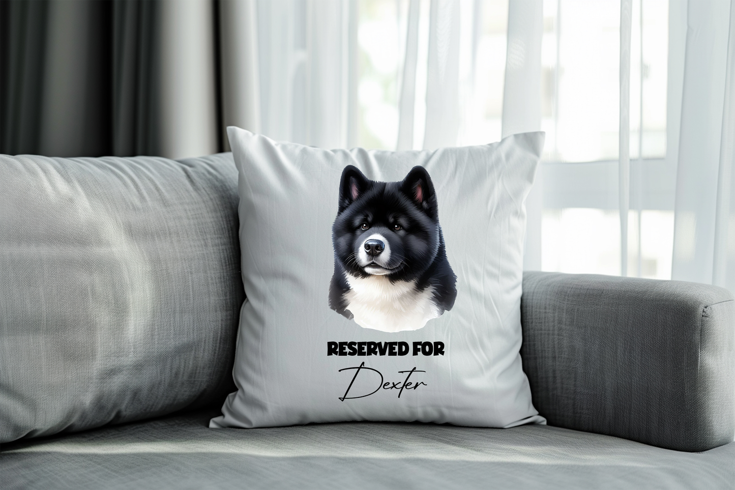 Personalised Akita Reserved For Pet Dog Keepsake Cushion