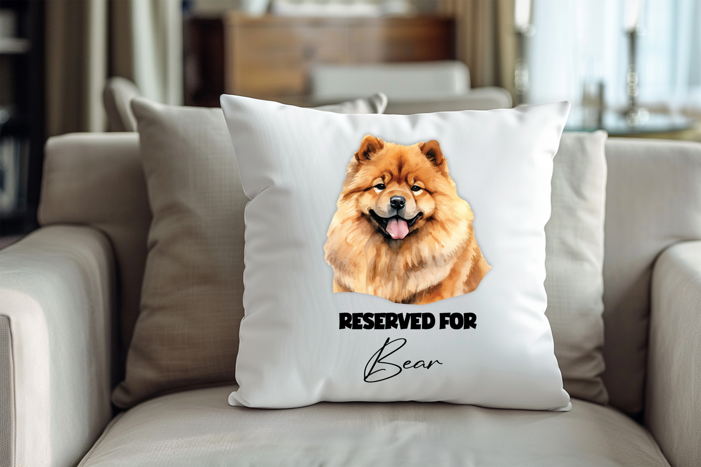 Personalised Chow Chow - Reserved For - Pet Dog Keepsake Cushion