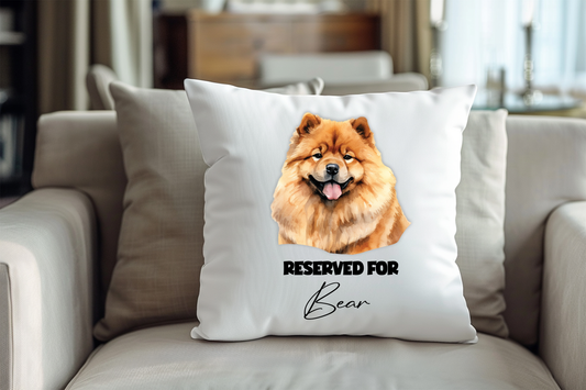 Personalised Chow Chow - Reserved For - Pet Dog Keepsake Cushion
